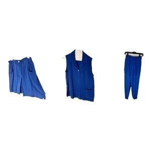 Vintage Stoneridge Petites Small Royal Blue Three-Piece Set